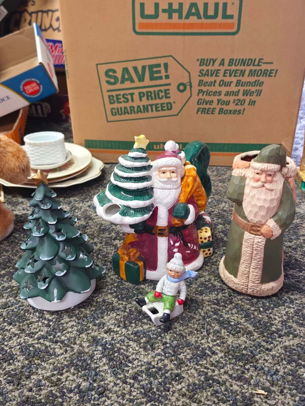 Vintage Ceramic Santa Claus Christmas Tree Teapot
